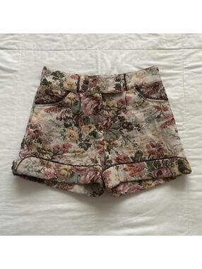 Axes Femme Floral Brocade Shorts Rose Pattern Himekaji Cottagecore Size S Japan